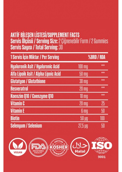 Vita Ceel Skin Gummies Cilt Vitamini 60 Gummies