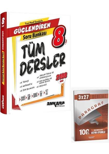 Ankara 2026 8. Sınıf Tüm Dersler Güçlendiren Soru Bankası+Anla Kazan Paragraf