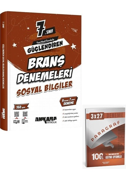 Ankara 2026 7. Sınıf Sosyal Bilgiler Güçlendiren Branş Denemeleri+Anla Kazan Paragraf