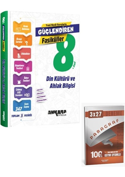 Ankara 2026 8. Sınıf Din Kültürü ve Ahlak Bilgisi Güçlendiren Fasiküller+Anla Kazan Paragraf