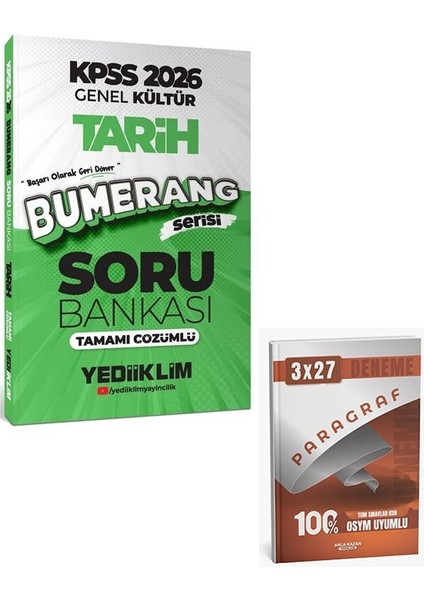 Yediiklim 2026 Kpss Tarih Bumerang Soru Bankası Çözümlü+Anla Kazan Paragraf