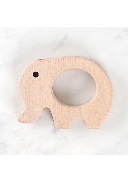 Loren Crafts Fil Figürlü Organik Ahşap Diş Kaşıyıc