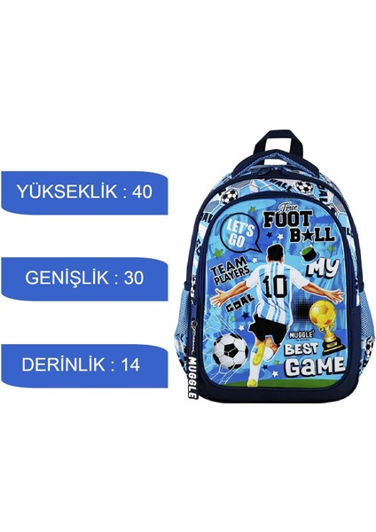 2 Bölmeli Best Game Okul Sırt Çantası + Beslenme Çantası + Kalemlik