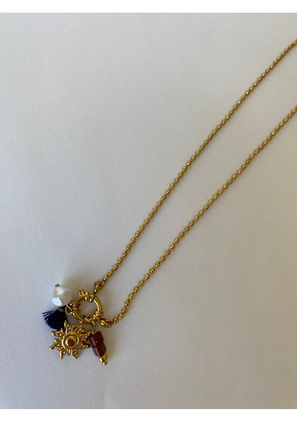 Çelik Gold Güneş Charm Figürlü Kolye indirimleri