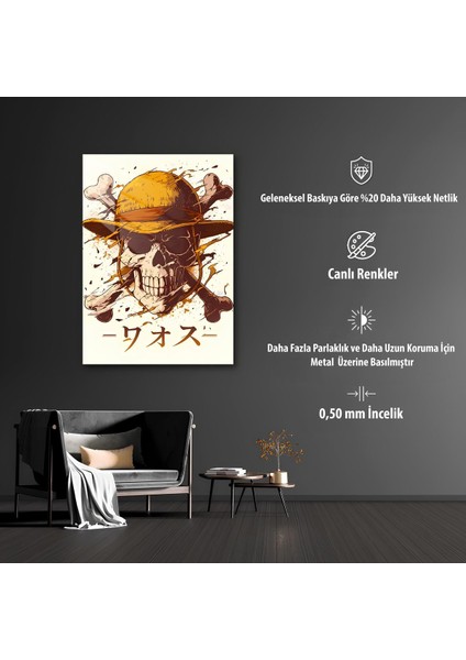 One Piece Korsan Bayrağı Temalı Hd Metal Poster modelleri