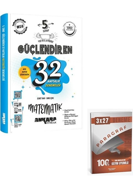 Ankara 2026 5. Sınıf Matematik Güçlendiren 32 Haftalık Denemeleri+Anla Kazan Paragraf