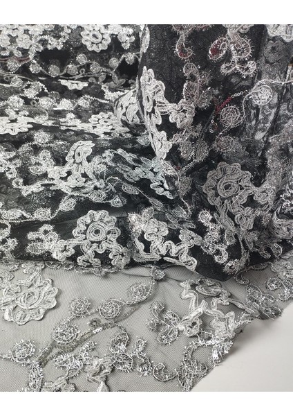 Siyah Lame Pullu Tül (En 120 cm x Boy 220 Cm) fırsatları