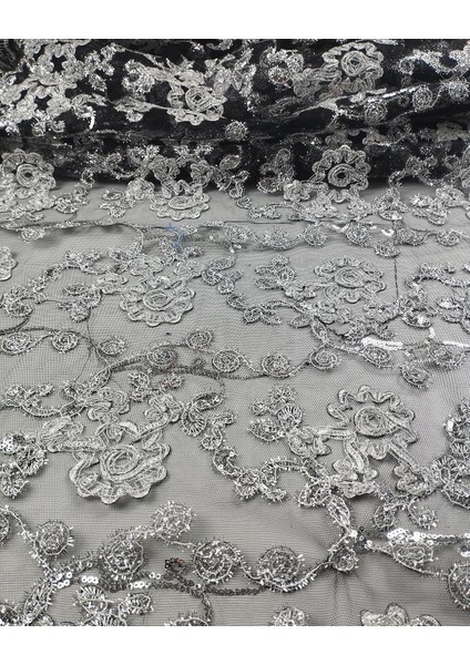 Siyah Lame Pullu Tül (En 120 cm x Boy 220 Cm) indirimleri