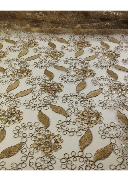 Bej Kahve Pullu Tül (En 130 cm x Boy 280 Cm) fırsatları