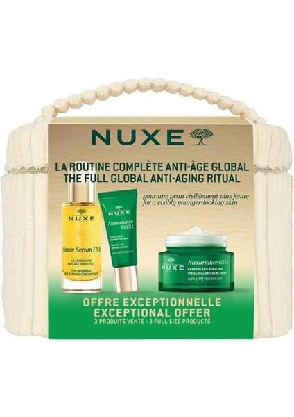 Asfstore Nuxe Nuxuriance Ultra Bakım Seti - Serum 30 ml + Göz ve Dudak Kremi 15 ml + Yüz Kremi 50 ml