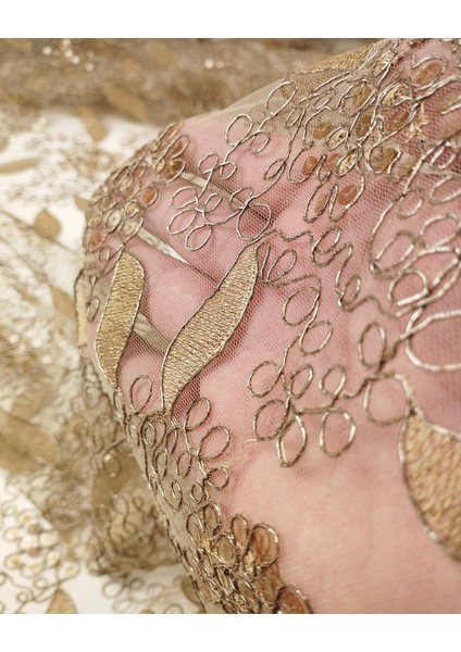 Bej Kahve Pullu Tül (En 130 cm x Boy 290 Cm) fiyatları