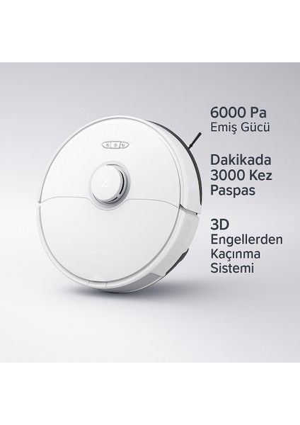 Tek Tuşla Tertemiz Ev! Yüksek Emiş Gücü, Otomatik Paspas ve Halı Tanıma Sistemli Robot Süpürge + Yedek Fırça Filtre Mop Seti