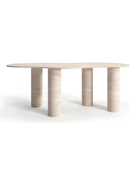 Lanzo Traverten Yemek Masası - Standart (90CMX190CMX75CM)