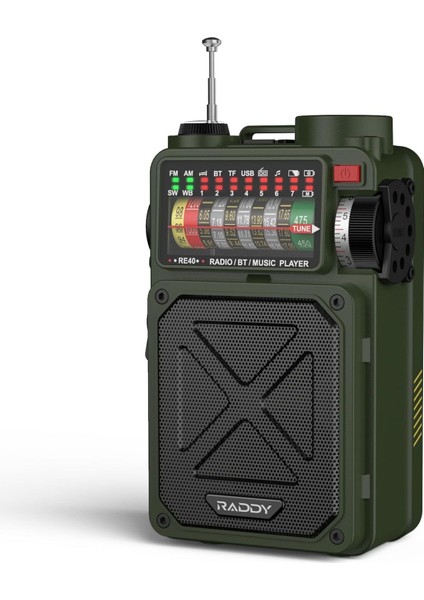 RE40 Kısa Dalga Radyo, Fm-Am-Sw Alıcı, 4000 Mah Radyo, Pille Çalışır, Bt Hoparlör, Krank Radyosu fiyatları