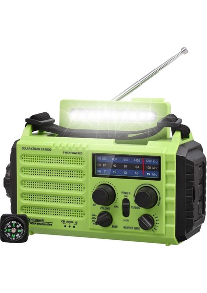 5 Güç Kaynaklı Solar Crank Radyo Powerbank LED Acil Durum Işığı Kamp Deprem Radyosu