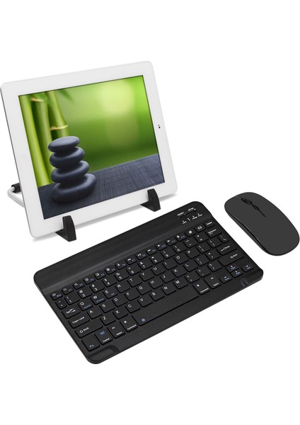 Samsung Galaxy Tab A9 ile Uyumlu Bluetooth Kablosuz Klavye Mouse + Tablet Standı - FC1088