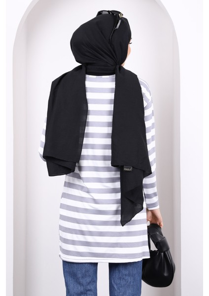 Gri Çizgili Uzun Kol Tunik fırsatları