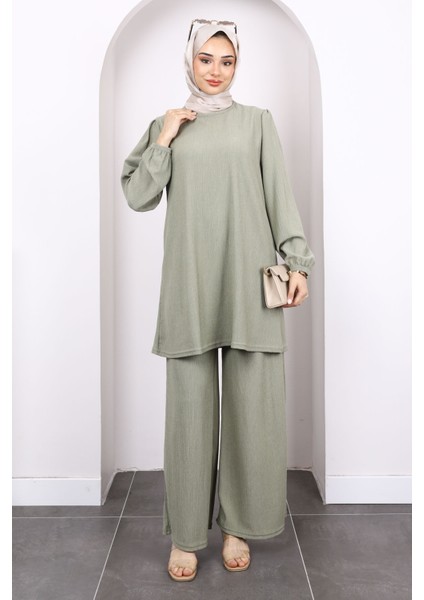 Çağla Bürümcük Tunik Pantolonlu Takım