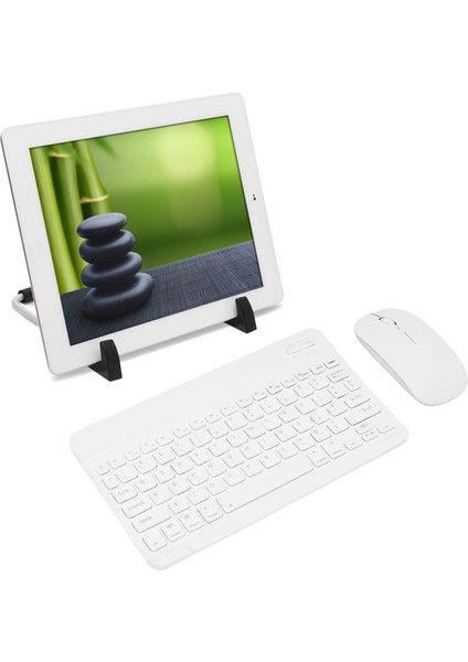 Samsung Galaxy Tab A9 ile Uyumlu Bluetooth Kablosuz Klavye Mouse + Tablet Standı - FC1088