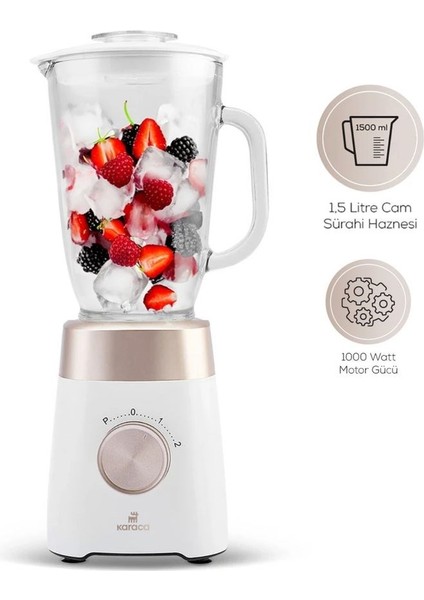 Çam Sürahili Premium Buz Kırma Özellikli Smoothie Blender Kırmızı 1000W