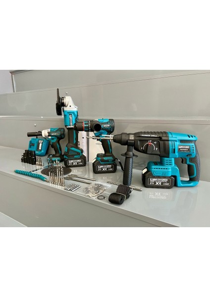 4'lü Set Şarjlı Delici Kırıcı Hilti 125 mm Taşlama Somun Sökme Darbeli Matkap