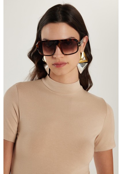 Kadın Standart Fit Kısa Kollu Yarım Balıkçı Yaka Bej Bluz fiyatları