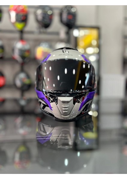 Helmets Kask mt Thunder 4 Sv Valıant B2 Parlak Gri Mor Şeffaf Vizör fiyatları
