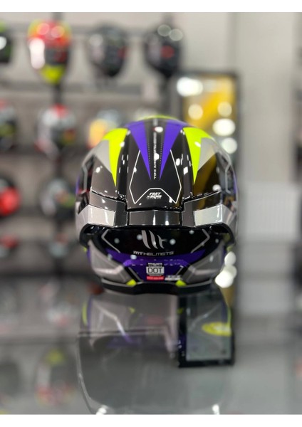 Helmets Kask mt Thunder 4 Sv Valıant B2 Parlak Gri Mor Şeffaf Vizör modelleri