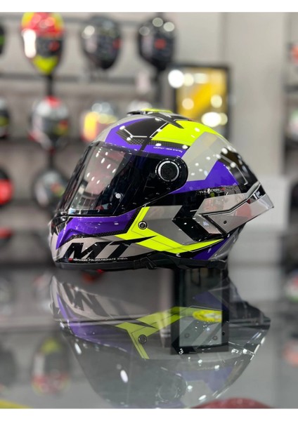 Helmets Kask mt Thunder 4 Sv Valıant B2 Parlak Gri Mor Şeffaf Vizör fırsatları
