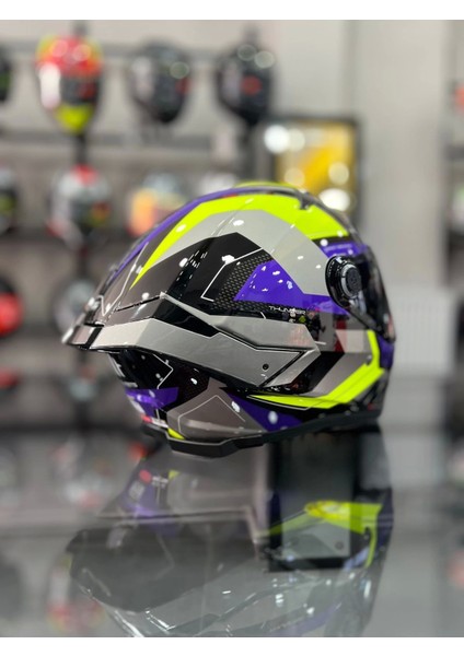 Helmets Kask mt Thunder 4 Sv Valıant B2 Parlak Gri Mor Şeffaf Vizör indirimleri