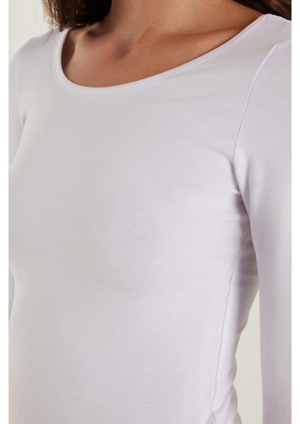 Kadın Slim Fit Dar Kesim Uzun Kollu Viskon Beyaz Bluz modelleri