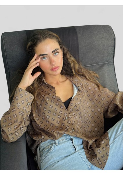 Tasarım Boyfriend Gömlek Kadın Zeytin Yeşili