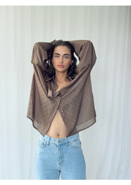 Tasarım Boyfriend Gömlek Kadın Zeytin Yeşili modelleri