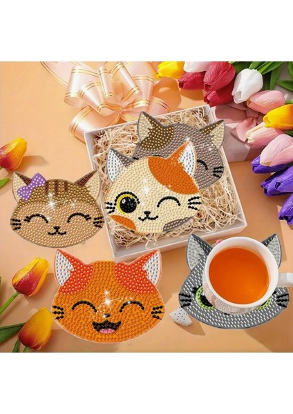 Elmas Boyama Bardak Altlığı Seti Yetişkinler ve Çocuklar Için Eğlenceli Eğitici Elmas Boyama Seti modelleri