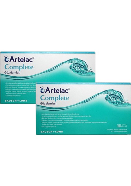 Asfstore Artelac Complete 30 Flakon 0,5 ml 2 Adet
