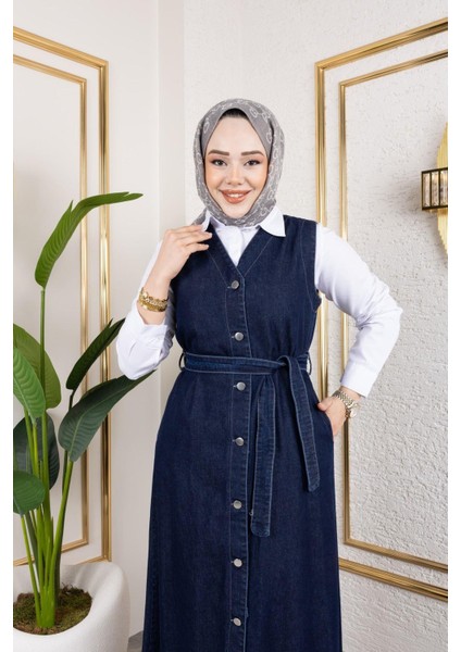 Kadın Düğmeli Kuşaklı Kot Jile fiyatları