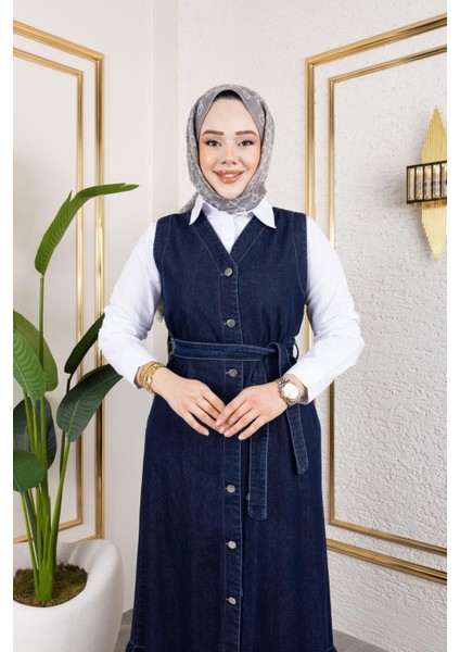 Kadın Düğmeli Kuşaklı Kot Jile fırsatları