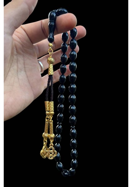 Sertifikalı Usta Işçilikli Sıkma Siyah Ateş Kehribar Tesbih Hediyelik Ahşap Kutulu fiyatları