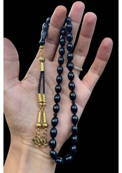 Sertifikalı Usta Işçilikli Sıkma Siyah Ateş Kehribar Tesbih Hediyelik Ahşap Kutulu modelleri