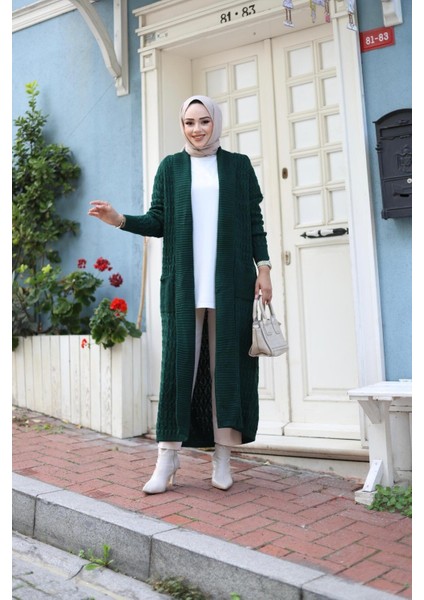 Kadın Örgülü Triko Hırka