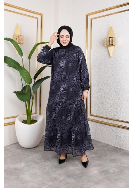 Kadın Astarlı Şifon Desenli Elbise fiyatları