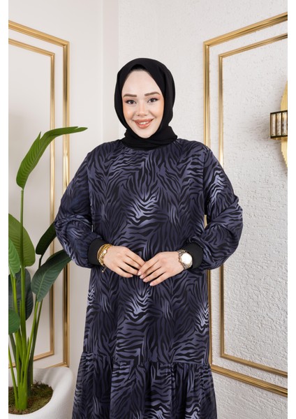 Kadın Astarlı Şifon Desenli Elbise fırsatları