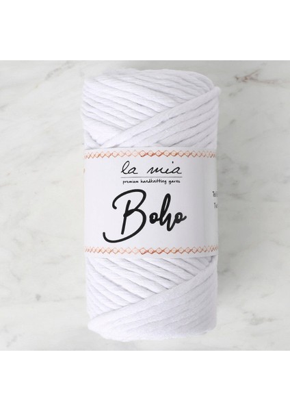 Boho Beyaz Büküm Makrome Ipi - L001 - 33994