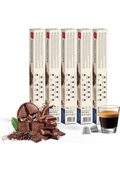 Çikolata Aromalı Kapsül Kahve 5'li Set - 50 Adet fırsatları