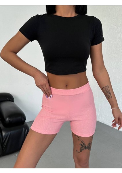 Full Likralı Kaşkorse Mini Şort