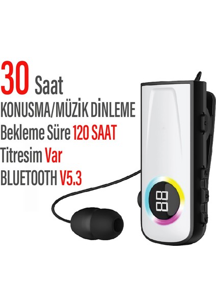 Motor Sürücüleri Için Rüzgar Kesici Makaralı Bluetooth Kulaklık Titreşimli Yaka Mandallı 30 Saat