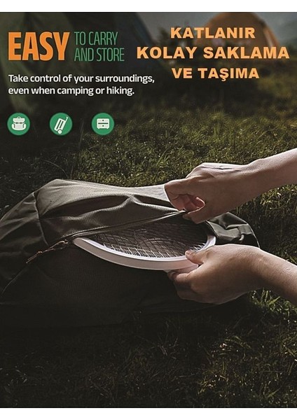 Katlanır USB Şarjlı Uv Işıklı Elektrikli Sivrisinek Öldürücü Raket Sinek Öldürücü indirimleri