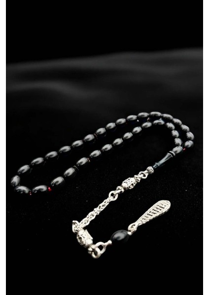 Sertifikalı Usta Işçilikli Sıkma Sistemli Siyah Mavi Iç Renk Ateş Kehribar Tesbih fırsatları