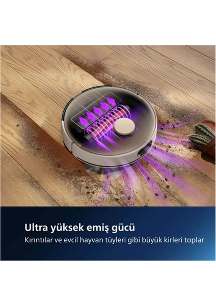 Homerun 7000 Serisi 3'ü 1 Arada 5000PA Ultra Yüksek Emiş Gücü Robot Süpürge+Mop fırsatları