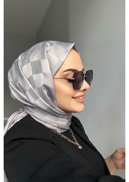 Vavscarfs Dama Desen Pamuk Jakar Şal Gri